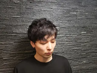 ミディアム パーマ barber shopのヘアスタイル