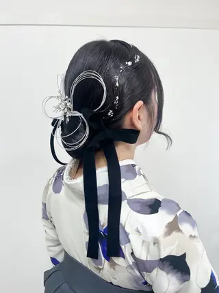 セミロング ヘアアレンジ ヘアセットサロン /上坪愛美のヘアスタイル