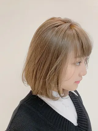 ミディアム カラー すぎもと さき⚡️ 朝ラク・*パーマのヘアスタイル