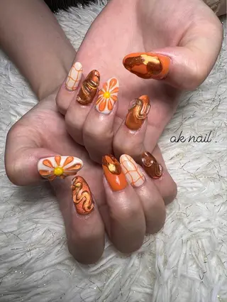 ロング ネイル ak nail .のネイルデザイン
