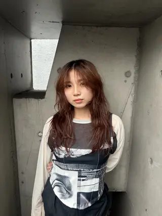 ロング カラー パーマ ヘアアレンジ 似合わせ/ハイトーン ✂︎ゆーぴ✂︎のヘアスタイル