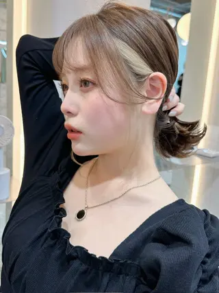 セミロング カラー 新宿/韓国風レイヤー 髪質改善/渋谷直樹のヘアスタイル