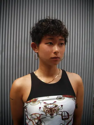 ショート カラー パーマ ヘアアレンジ marino マリノのヘアスタイル