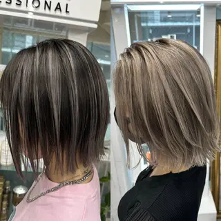 ミディアム カラー ヘアアレンジ 久米 治仁のヘアスタイル
