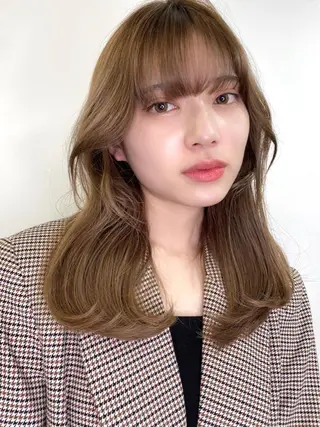 セミロング レイヤー/顔周り 田山　穂波のヘアスタイル