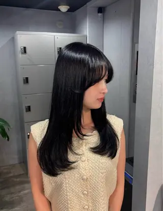 セミロング カラー 韓国レイヤー×暖色 カラー🎀ASAKAのヘアスタイル