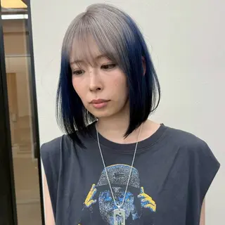 ミディアム 🌙ボブ特化×透明感 カラー リナ🌙のヘアスタイル