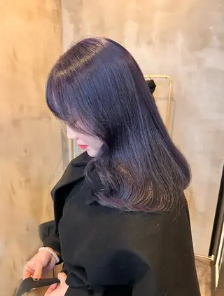 ミディアム カラー 韓国×髪質改善カラー 💎hinaのヘアスタイル