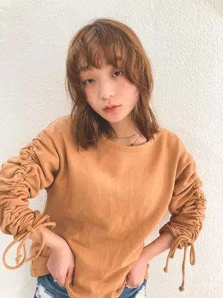 ミディアム カラー お洒落ベージュ🤎 代官山shibukiのヘアスタイル