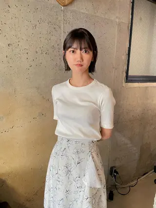 ショート カラー パーマ/レイヤー 岩山丈一郎のヘアスタイル