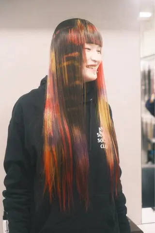 ロング カラー ヘアアレンジ 個性爆弾💣 ダブルカラー/ゆかのヘアスタイル