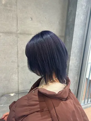 ミディアム カラー 👑垢抜け韓国ヘア ハッシュカット唯澄のヘアスタイル