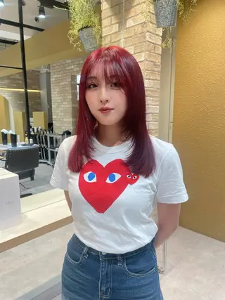 カラー 縮毛 酸性ストレート /ayumu☆のヘアスタイル