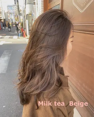 ロング カラー パーマ シェアサロン salowin所属・✨ブリーチなし透明感 カラー🥇ユースケのヘアスタイル