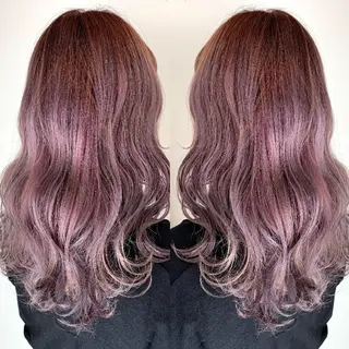 セミロング カラー nameless髪質 改善ブリーチ心斎橋のヘアスタイル