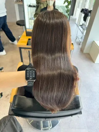 ロング カラー 佐藤史哉* 韓国レイヤー赤み除去のヘアスタイル