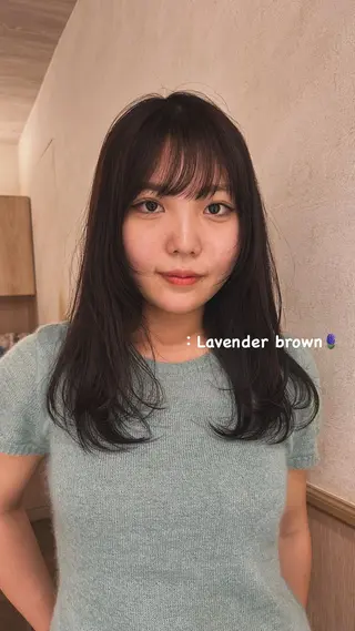 セミロング 縮毛/透明感カラー トリートメントのヘアスタイル