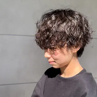 ショート パーマ メンズ メンズヘア特化 崎田 成人のヘアスタイル