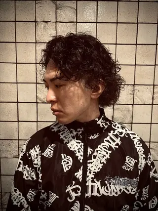 ミディアム パーマ メンズ ヒロ銀座 miu 7/1から新宿店のヘアスタイル