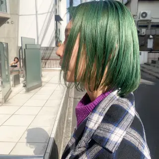 ショート カラー ヘアアレンジ ハイトーン/美髪矯正 🍃大江拓実のヘアスタイル