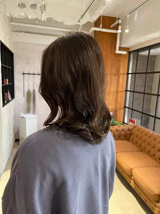 ミディアム パーマ 茅場 悠介のヘアスタイル