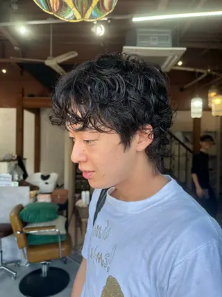 ミディアム パーマ 原田 侑鈴のヘアスタイル