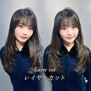ロング カラー レイヤー‪✕‬前髪 顔周り特化💫ひかるのヘアスタイル
