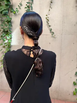 ミディアム ヘアアレンジ 【ヘアセット/美眉】 吉川玲のヘアスタイル