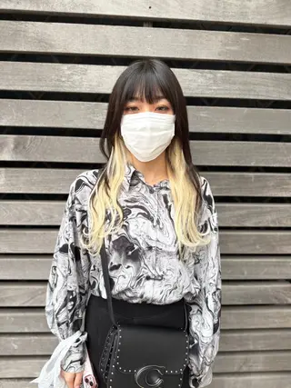 セミロング カラー ウルフレイヤー エクステ/kokiのヘアスタイル