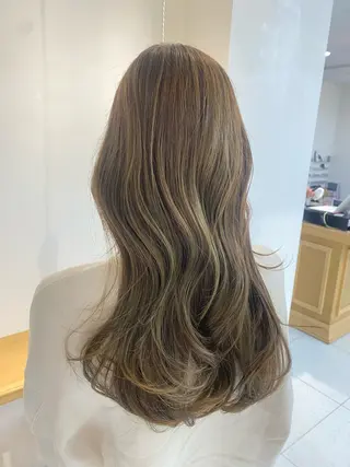 セミロング カラー 安永 涼のヘアスタイル