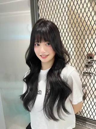 ロング カラー ブリーチ縮毛矯正 ⭐️ひでやすのヘアスタイル