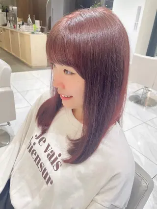 セミロング カラー HARUKI MINATO Japan FUKUOKA所属・秋屋 美々梨のヘアスタイル