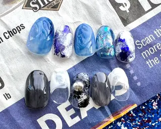 ネイル 0203ムニムサン 💙Mihoのネイルデザイン