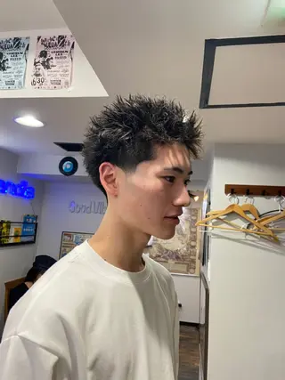 ショート パーマ メンズ 上田理髪店所属・💈Renma💈 【fade】必見‼️のヘアスタイル