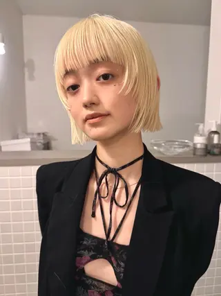 ショート カラー ブリーチ/似合わせ Kaito🦕/栄のヘアスタイル