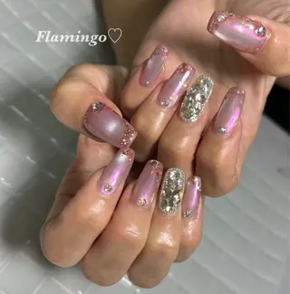 ネイル シンプル／上品／爪育 ☺︎Flamingoのネイルデザイン