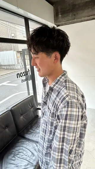 ショート パーマ メンズ fifth 原宿　【フィフス】所属・fifth/メンズ パーマ/川﨑泰就のヘアスタイル