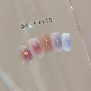 ネイル 🎀チーク/ちゅるん 🫧chisa🎀のネイルデザイン