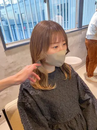 ミディアム カラー ♠️暗髪レイヤー♠️ 中山唯斗のヘアスタイル