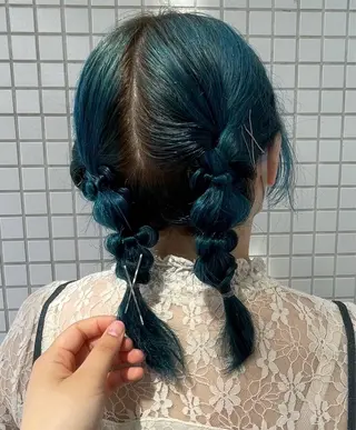 ミディアム ヘアアレンジ Mizuki/府中/ 個性派ハイトーン🍭のヘアスタイル