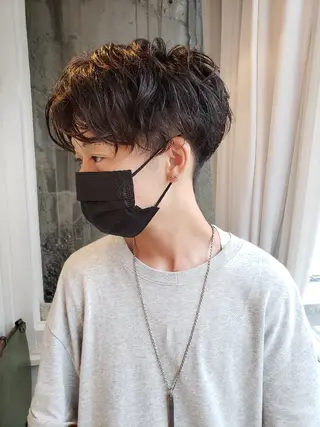 ミディアム メンズ パーマ 成瀬 弘光のヘアスタイル