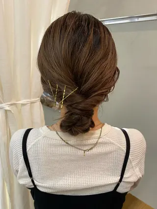 ロング カラー ヘアアレンジ NIKO/名古屋/ 伏見/花屋併設のヘアスタイル