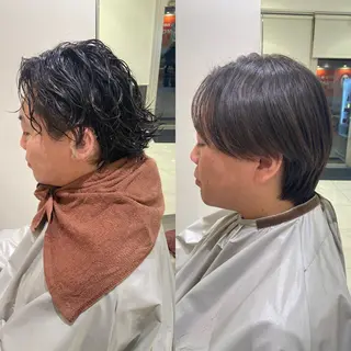 ショート パーマ メンズ メンズ縮毛・ 曲がる縮毛矯正のヘアスタイル