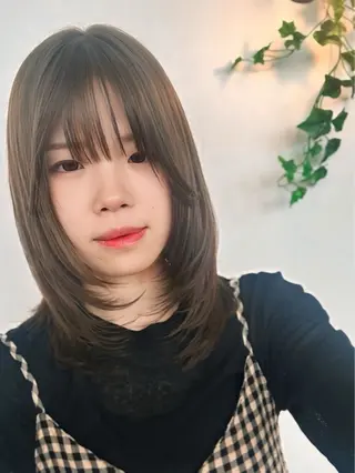 ミディアム カラー LIFE 本店所属・ハイトーン×韓国 レイヤー/ 小林達哉のヘアスタイル