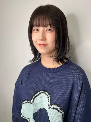 ミディアム カラー パーマ ヘアアレンジ memoto東三国店 🌼RENA🌼のマツエク・マツパデザイン
