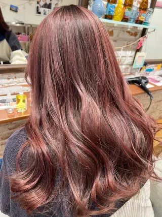 ロング ハイトーン/ ダブルカラー/透明感のヘアスタイル