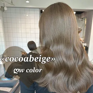 セミロング カラー NAMI🤎ブラウン &ミルクティー🤍のヘアスタイル