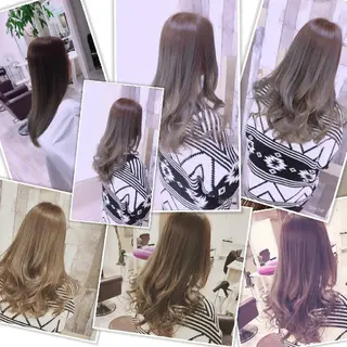 ロング カラー Aile所属・酸性ストレート／カラ ー/山下高明のヘアスタイル