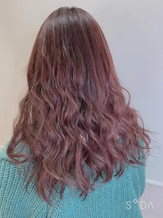 セミロング カラー 店長ハイトーンカラー 柞山史奈のヘアスタイル