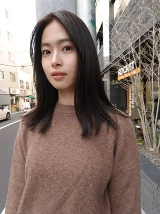 ミディアム カラー パーマ CEINE PATHのヘアスタイル